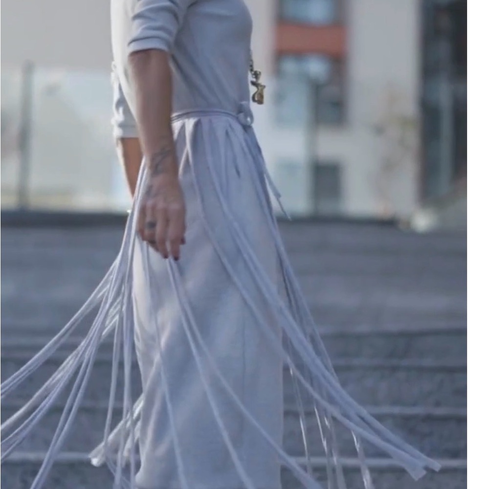 Fringe Dress in Gray with pockets!